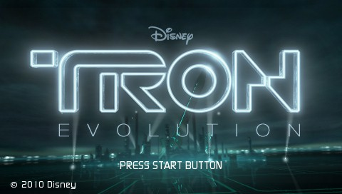 Tron: Evolution title screen for PSP